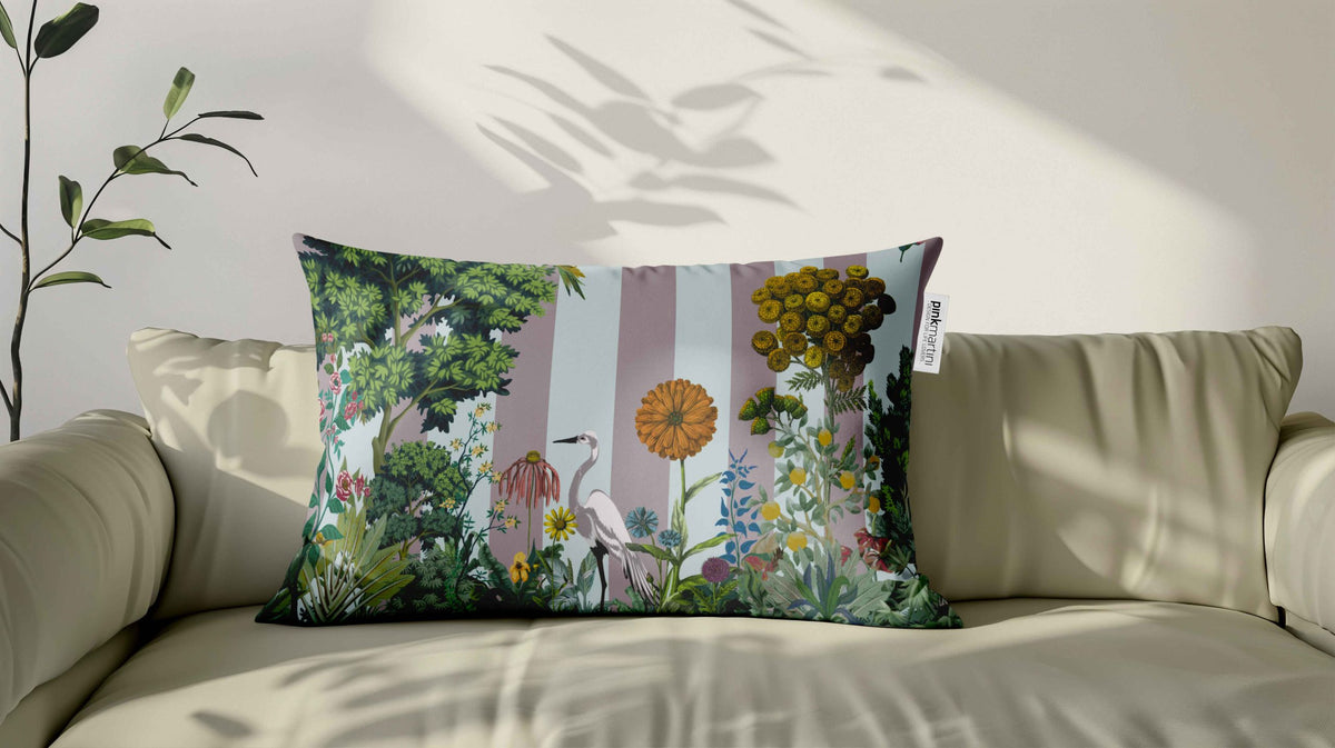 Cuscino Rettangolare Airone Cipria – Design Manuela Merlo di Pink Martini Design