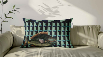 Cuscino Rettangolare Pesce Pattern – Design Manuela Merlo di Pink Martini Design