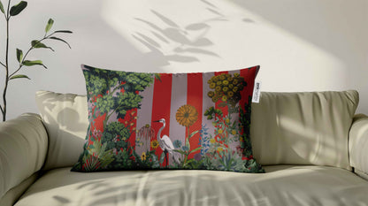 Cuscino Rettangolare Airone Vermiglio – Design Manuela Merlo di Pink Martini Design
