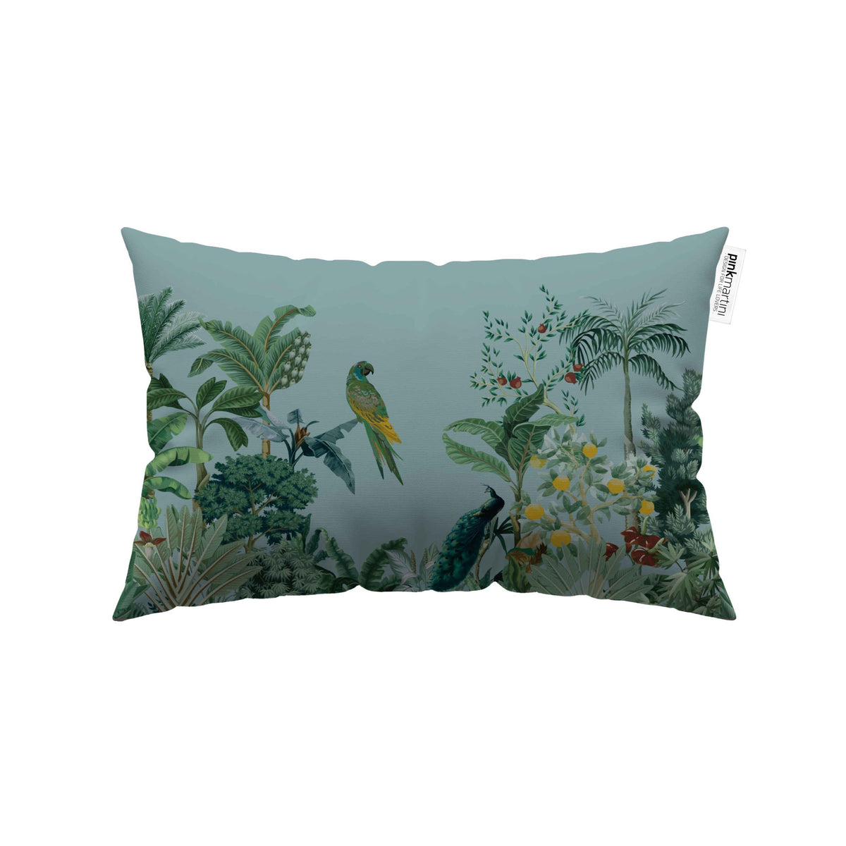 Cuscino Rettangolare Pappagallo Azzurro – Design Manuela Merlo di Pink Martini Design