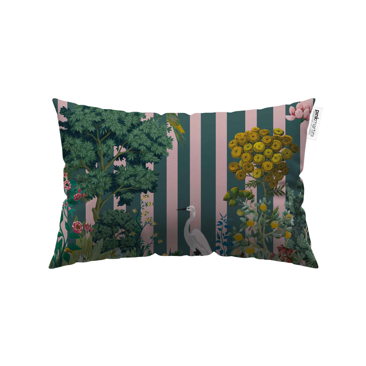 Cuscino Rettangolare Airone Avio Pink – Design Manuela Merlo di Pink Martini Design