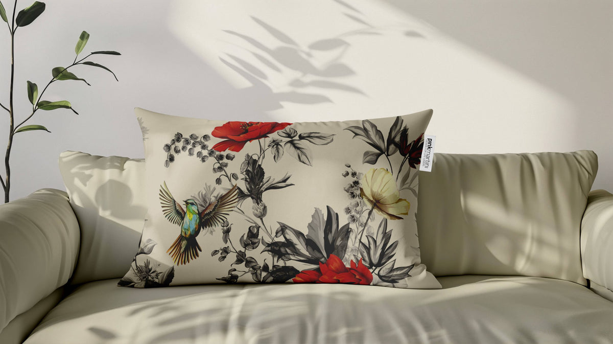 Cuscino Rettangolare Colibri Panna – Design Manuela Merlo di Pink Martini Design