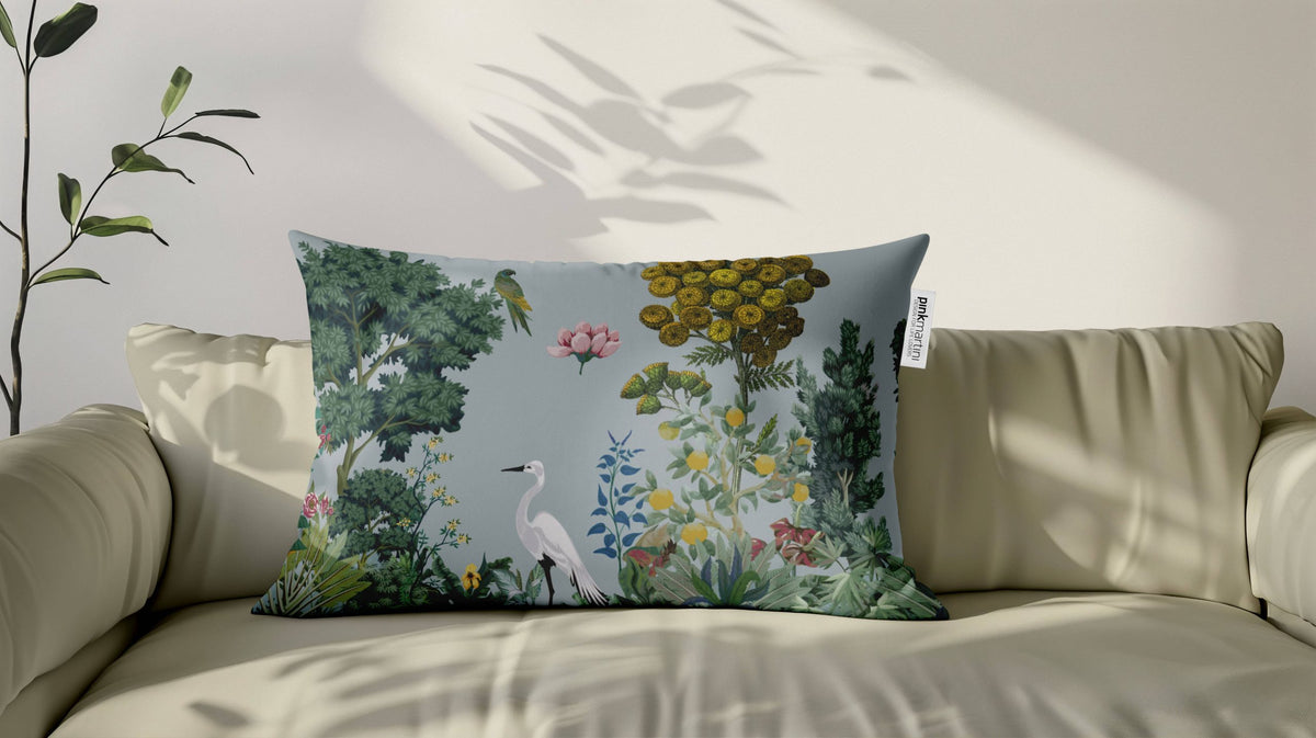 Cuscino Rettangolare Airone Azzurro – Design Manuela Merlo di Pink Martini Design
