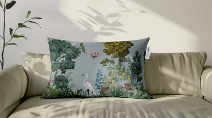 Cuscino Rettangolare Airone Azzurro – Design Manuela Merlo di Pink Martini Design