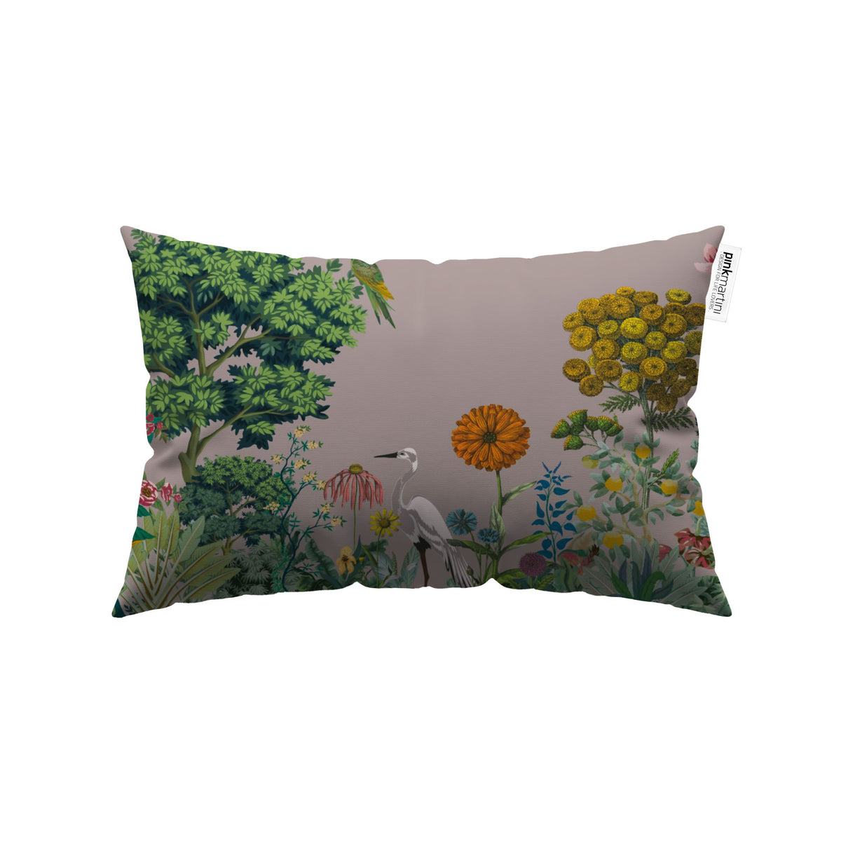 Cuscino Rettangolare Airone Rosa – Design Manuela Merlo di Pink Martini Design