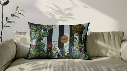 Cuscino Rettangolare Airone Nero – Design Manuela Merlo di Pink Martini Design