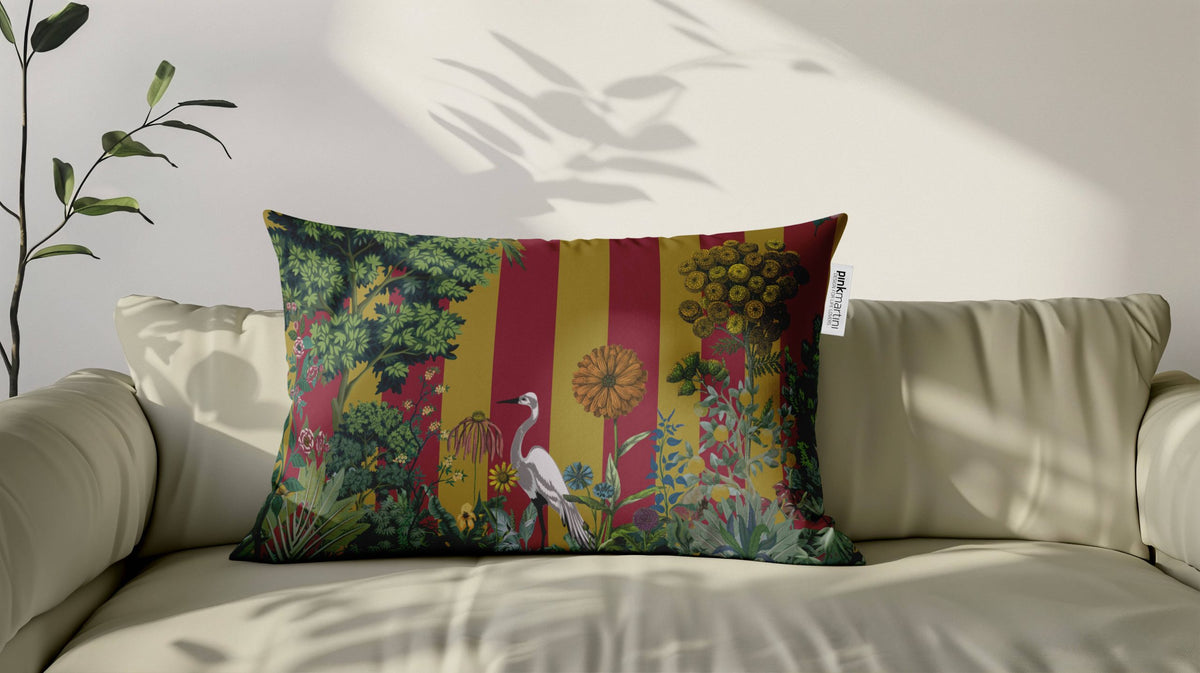 Cuscino Rettangolare Airone Giallo – Design Manuela Merlo di Pink Martini Design
