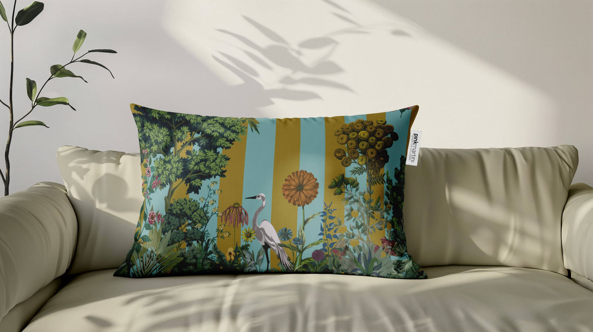 Cuscino Rettangolare Airone Cielo – Design Manuela Merlo di Pink Martini Design