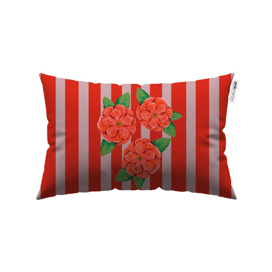 Cuscino Rettangolare Fiori Vermiglio – Design Manuela Merlo di Pink Martini Design