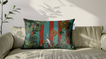 Cuscino Rettangolare Airone Acqua – Design Manuela Merlo di Pink Martini Design