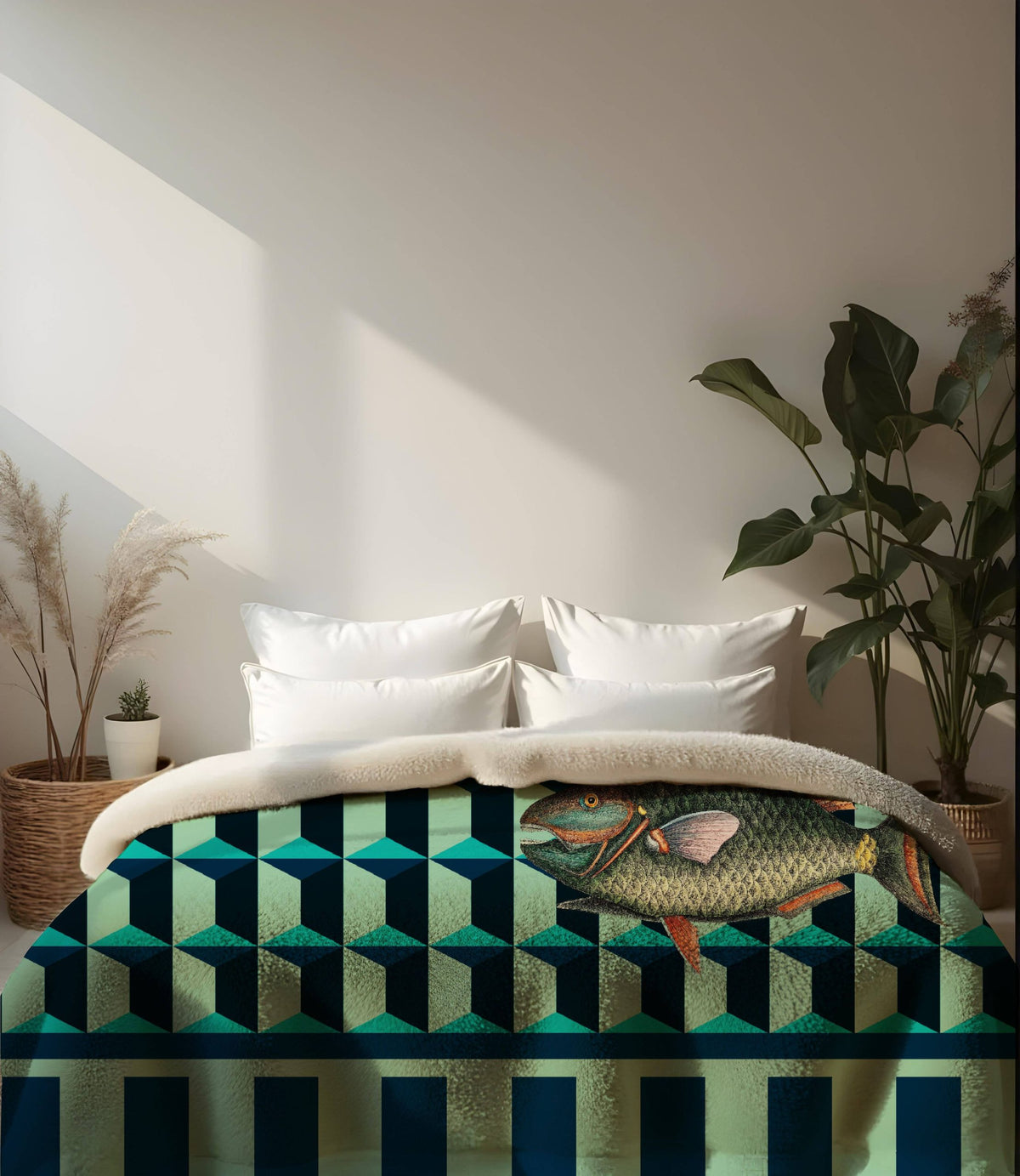 Coperta Sherpa Pesce - design Manuela Merlo Pink Martini Design