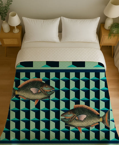 Copriletto Trapuntino Pesce Pattern – Design Manuela Merlo di Pink Martini Design