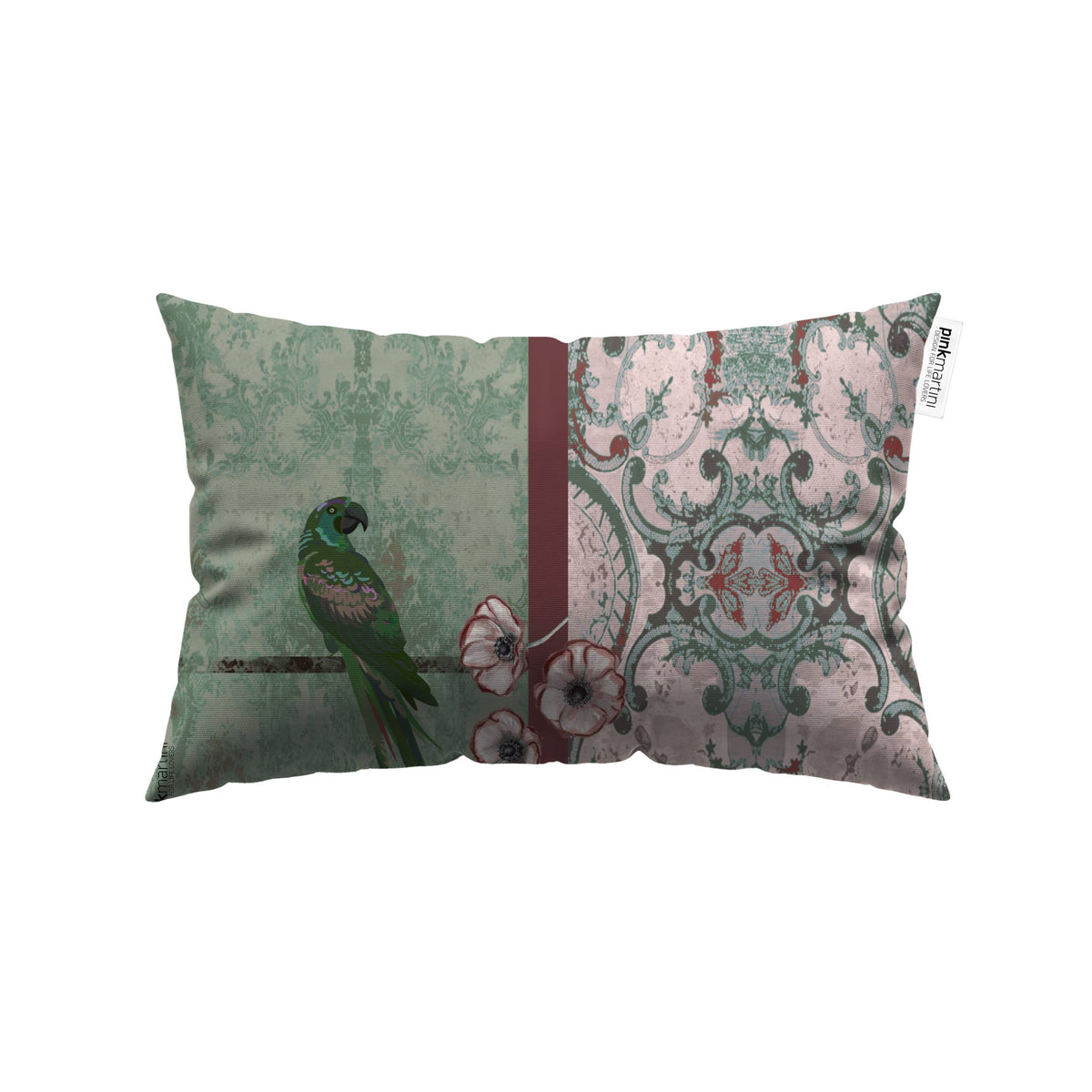 Cuscino Rettangolare Pappagallo Vintage – Design Manuela Merlo di Pink Martini Design