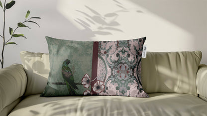 Cuscino Rettangolare Pappagallo Vintage – Design Manuela Merlo di Pink Martini Design