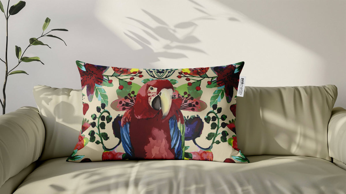 Cuscino Rettangolare Pappagallo – Design Manuela Merlo di Pink Martini Design