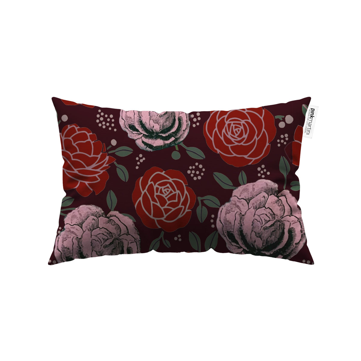 Cuscino Rettangolare Camelia Rosa – Design Manuela Merlo di Pink Martini Design