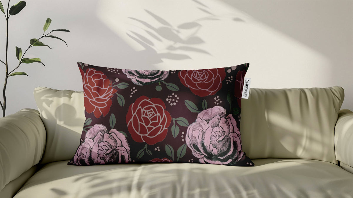 Cuscino Rettangolare Camelia Rosa – Design Manuela Merlo di Pink Martini Design