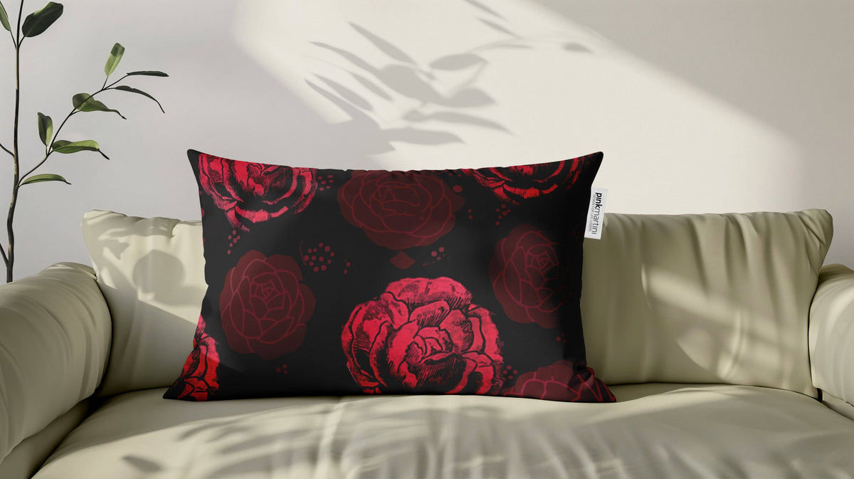 Cuscino Rettangolare Camelia Rosso – Design Manuela Merlo di Pink Martini Design