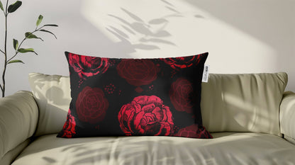 Cuscino Rettangolare Camelia Rosso – Design Manuela Merlo di Pink Martini Design