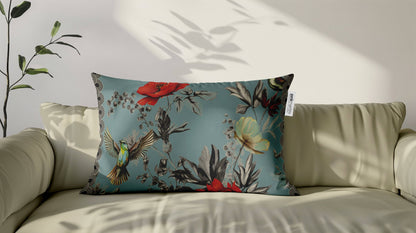 Cuscino Rettangolare Colibrì Cielo – Design Manuela Merlo di Pink Martini Design