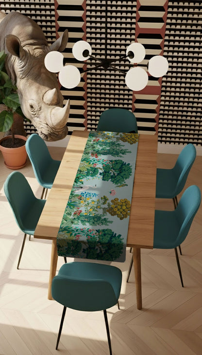 Runner Policanva Airone Azzurro – Design Manuela Merlo di Pink Martini Design