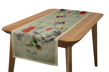 Runner Policanva Colibrì Salvia – Design Manuela Merlo di Pink Martini Design