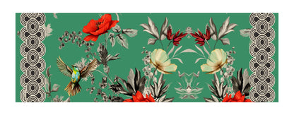 Runner Policanva Colibrì Tiffany – Design Manuela Merlo di Pink Martini Design