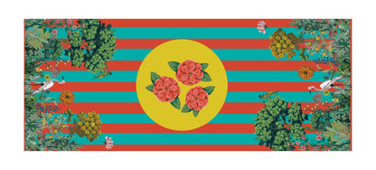 Runner Policanva Airone Fiori – Design Manuela Merlo di Pink Martini Design