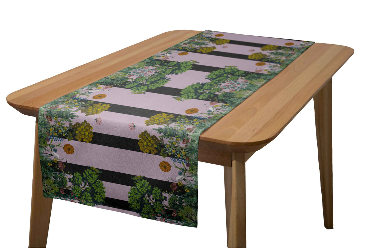 Runner Policanva Airone Rosa e Nero – Design Manuela Merlo di Pink Martini Design