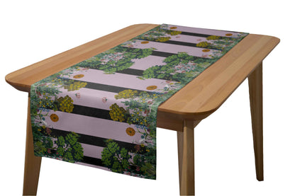 Runner Policanva Airone Rosa e Nero – Design Manuela Merlo di Pink Martini Design