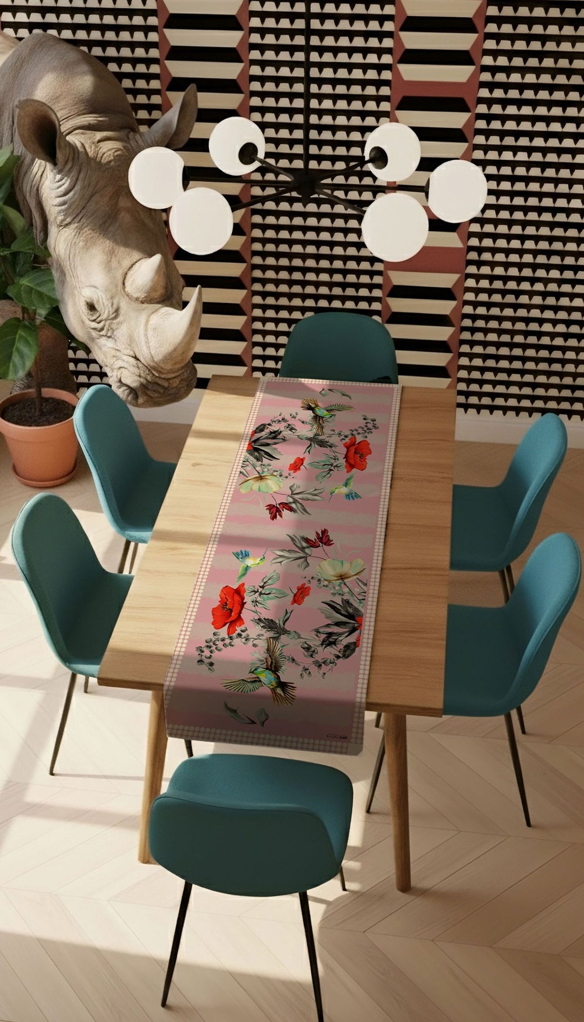 Runner Policanva Colibrì Barbie – Design Manuela Merlo di Pink Martini Design