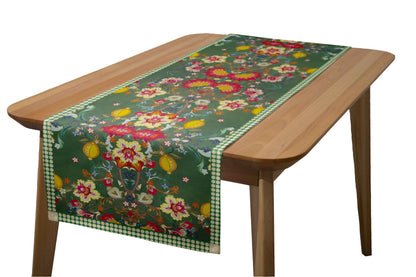 Runner Policanva India Verde – Design Manuela Merlo di Pink Martini Design