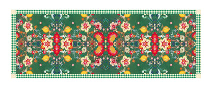 Runner Policanva India Verde – Design Manuela Merlo di Pink Martini Design