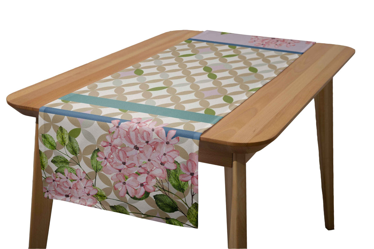 Runner Policanva Ortensia – Design Manuela Merlo di Pink Martini Design