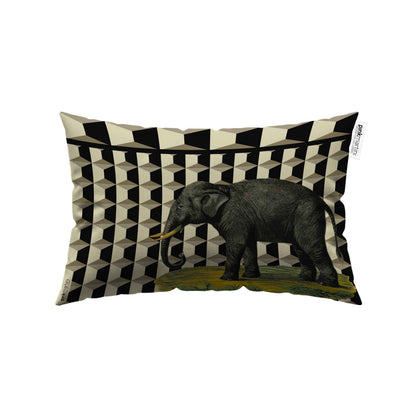 Cuscino Rettangolare Elefante Pattern Neutro – Design Manuela Merlo di Pink Martini Design