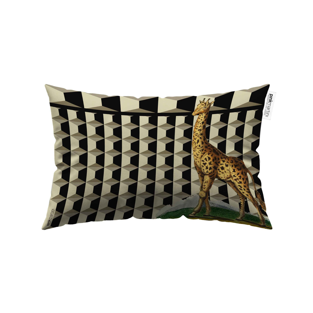 Cuscino Rettangolare Giraffa Pattern Neutro – Design Manuela Merlo di Pink Martini Design