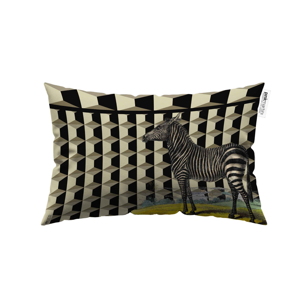 Cuscino Rettangolare Zebra Pattern Neutro – Design Manuela Merlo di Pink Martini Design