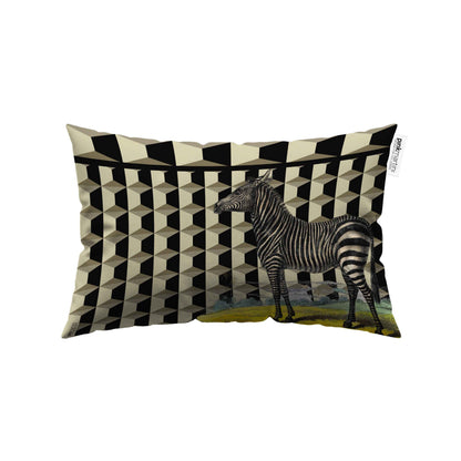 Cuscino Rettangolare Zebra Pattern Neutro – Design Manuela Merlo di Pink Martini Design
