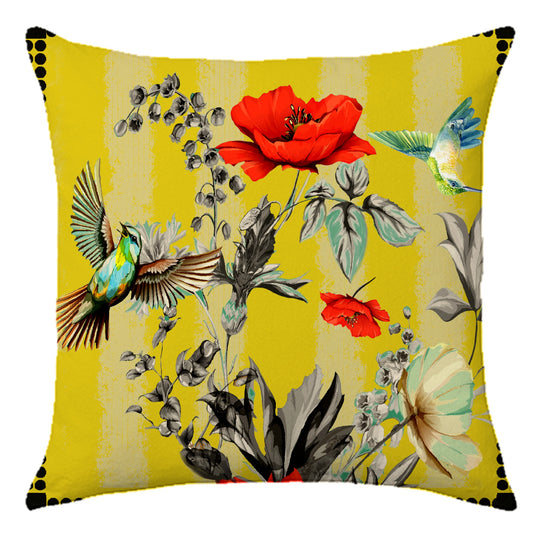 Cuscino Colibrì in Velluto colore Girasol - design Manuela Merlo Pink Martini Design