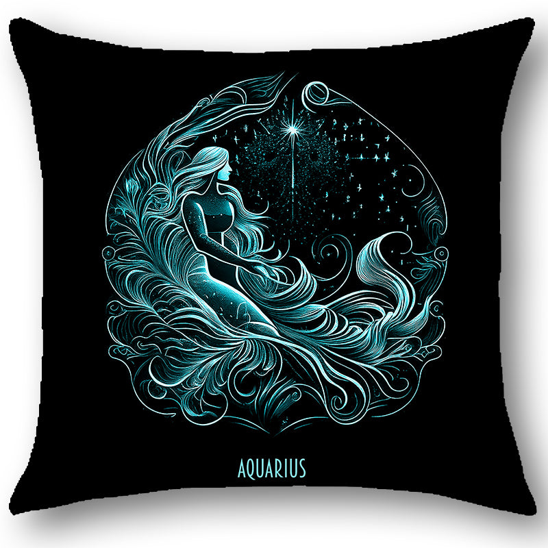Cuscino Zodiaco ACQUARIO in Tessuto Ariston Barocco – Design Antonella Todaro