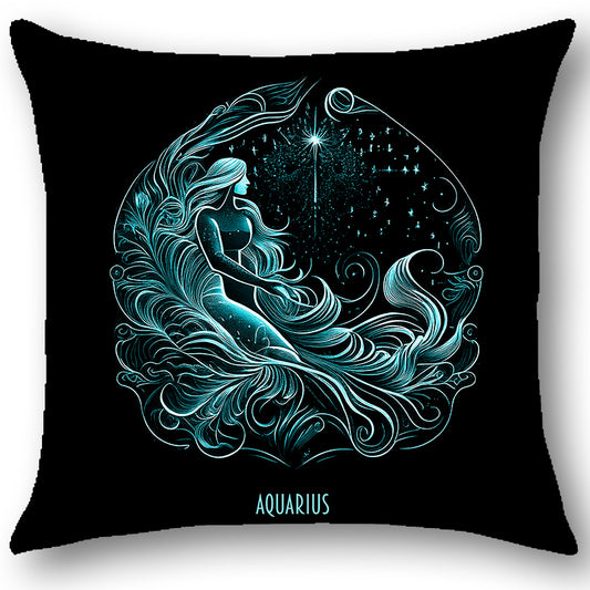 Cuscino Zodiaco ACQUARIO in Tessuto Ariston Barocco – Design Antonella Todaro