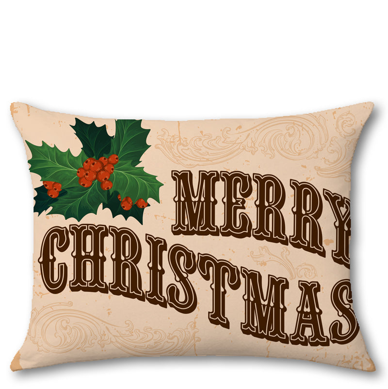 Cuscino in Raso Merry Christmas Beige