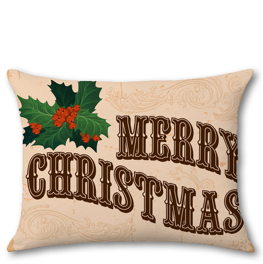 Cuscino in Raso Merry Christmas Beige