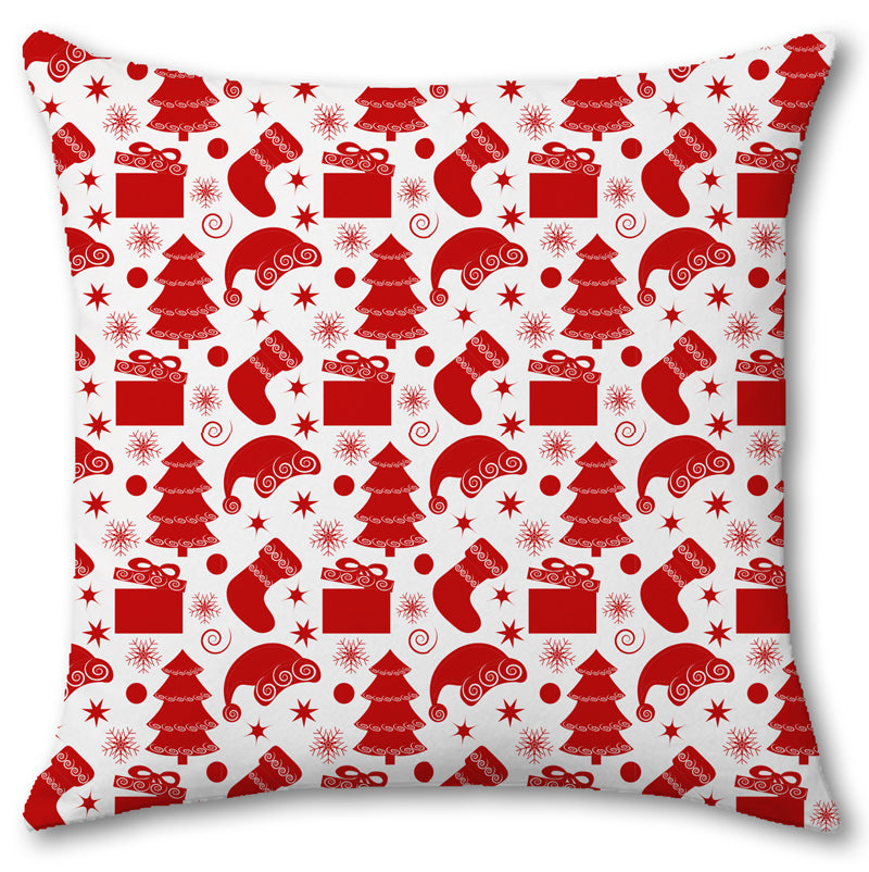 Cuscino in Juta Pattern Natale Bianco