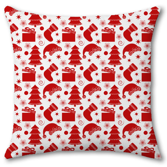 Cuscino in Juta Pattern Natale Bianco
