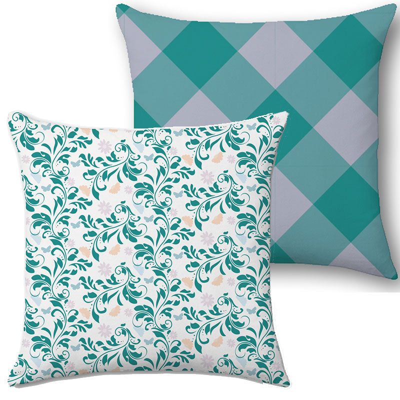 Cuscino in Velluto Floreale Verde – Eleganza Naturale