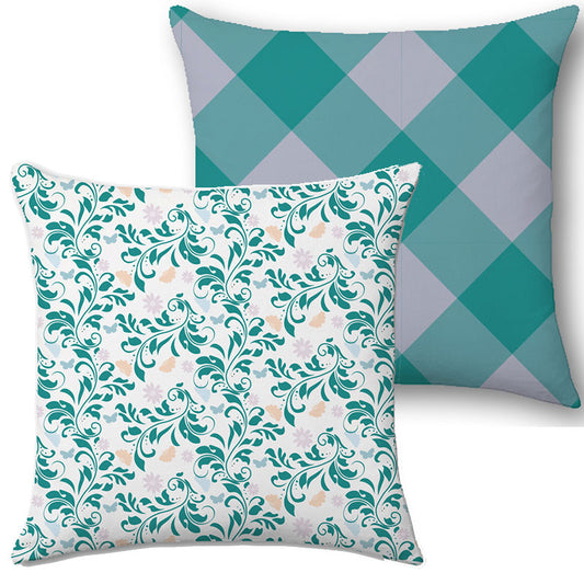 Cuscino in Velluto Floreale Verde – Eleganza Naturale