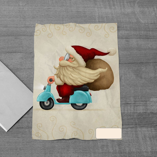 Strofinaccio Natalizio Babbo Natale in Vespa